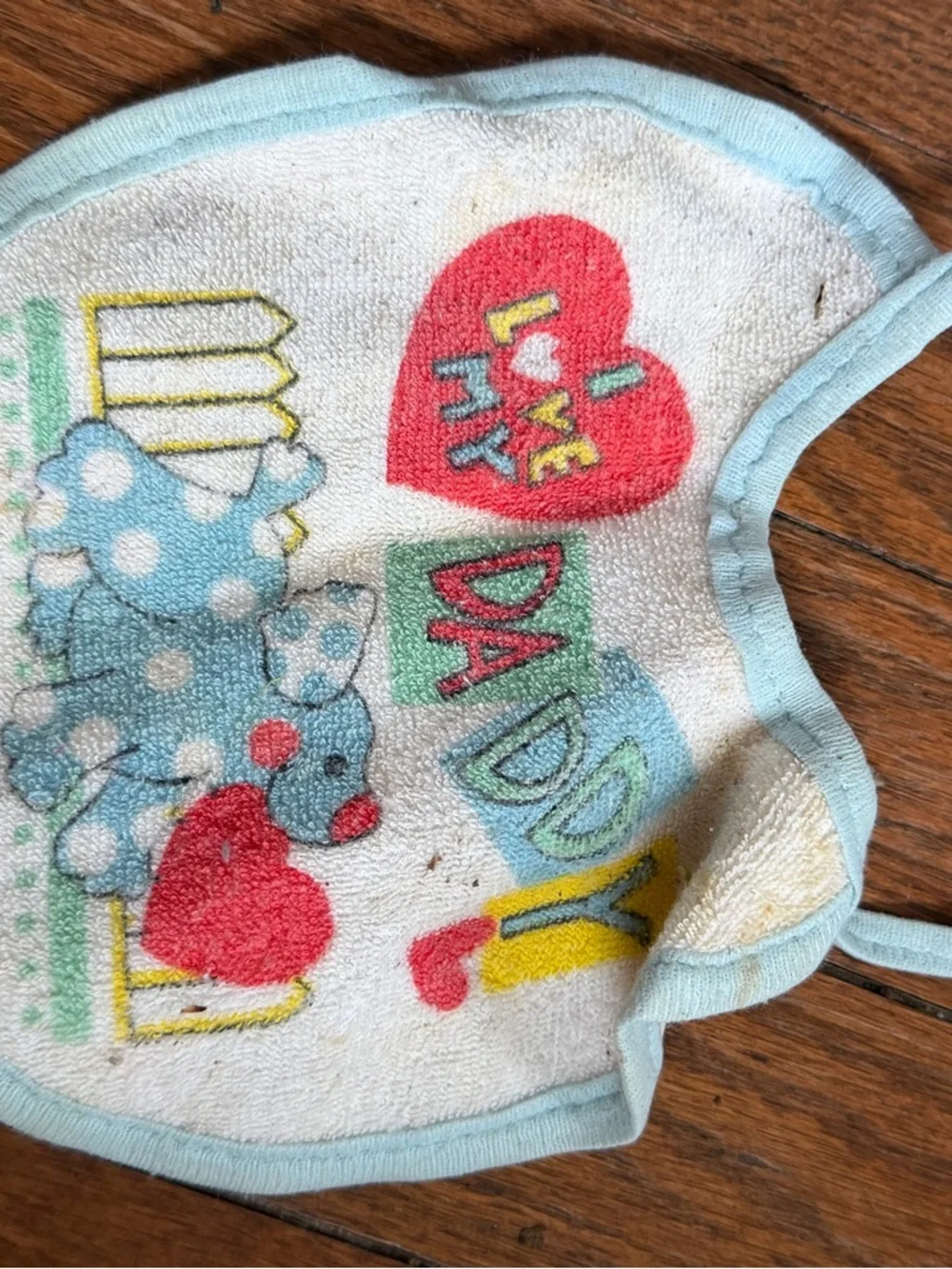 Vintage Baby Bib - Light Blue 